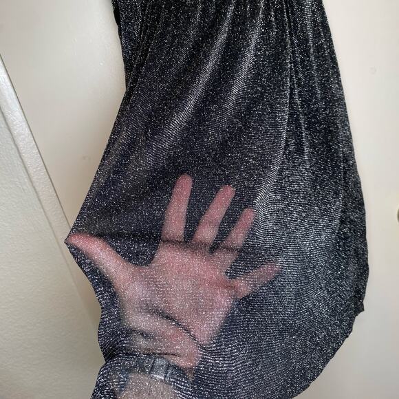 Mirror Sparkly Babydoll Coquette Empire Waist Mini Dress Velour Bow Flouncy Y2K - Picture 7 of 13